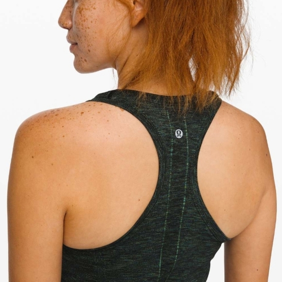 Lululemon Swiftly Speed Racerback. Heathered. Black, green, blue. Size 4. - Picture 3 of 10